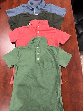Kids Short-Sleeve, 3 Polo Shirt with Chest Pocket and 1 sequin t-shirt